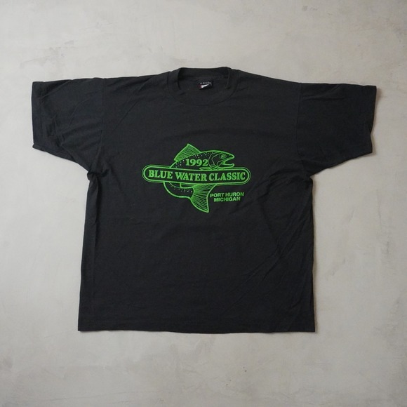 Screen Stars Best Other - Vintage Fishing Blue Water Classic 1992 T-Shirt XL Mens 90s Black Screen Stars